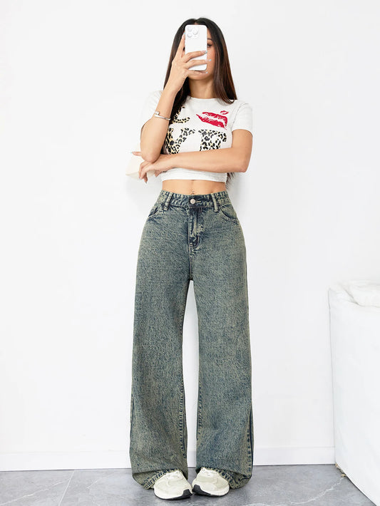 Loose Fit Wide Leg Denim Jeans