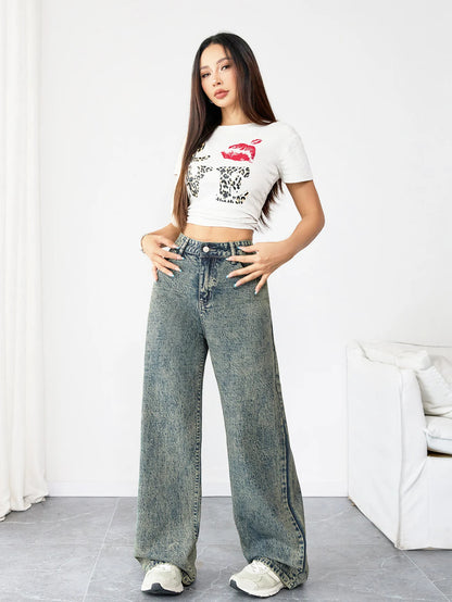 Loose Fit Wide Leg Denim Jeans