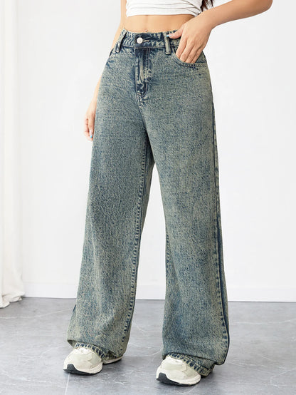 Loose Fit Wide Leg Denim Jeans