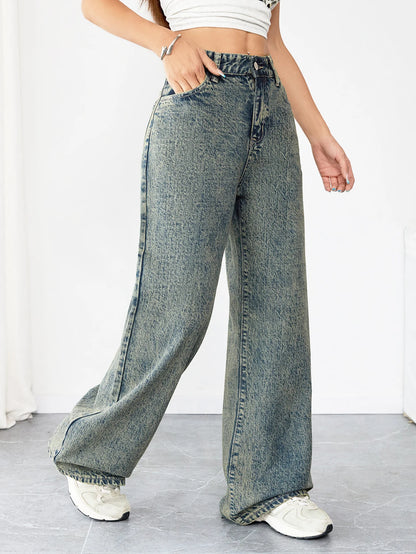 Loose Fit Wide Leg Denim Jeans