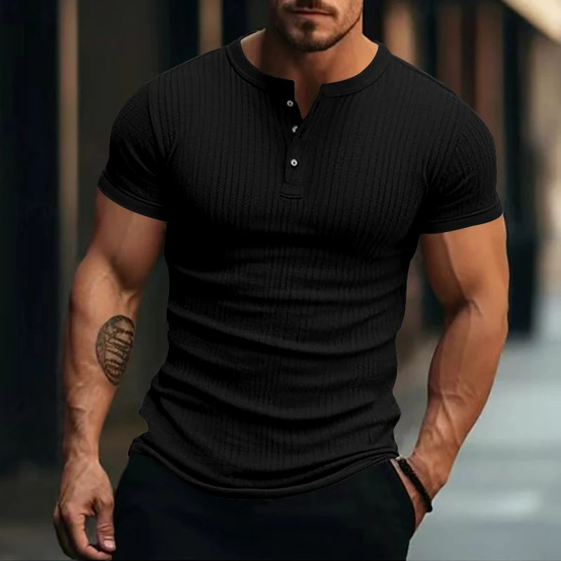 Mens Stylish Stripe Knit T-shirt