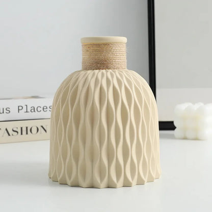 Pineapple Pattern Twine Imitation Ceramic Plastic Vase