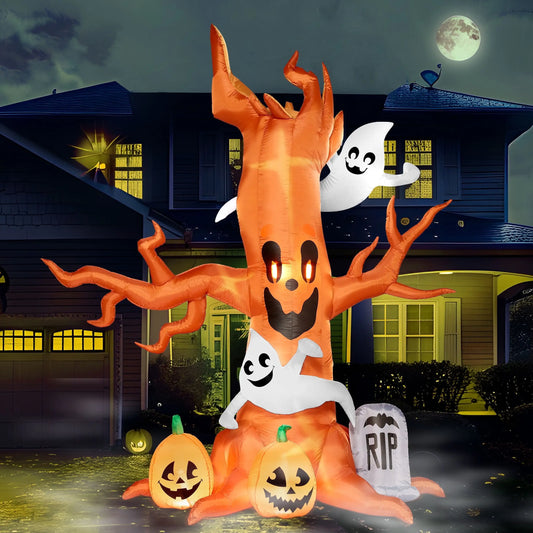 Joyfy 8 FT Halloween Inflatable Scary Tree Halloween Tree with Ghost
