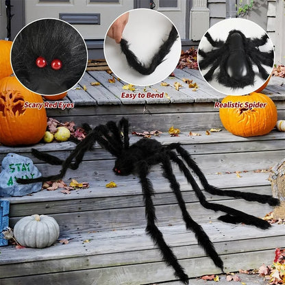 Horror Halloween Giant Black Spider Decoration