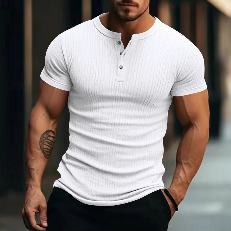 Mens Stylish Stripe Knit T-shirt