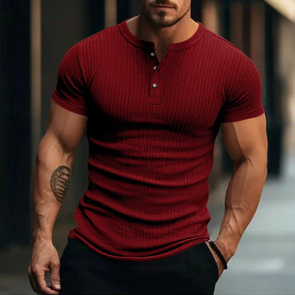 Mens Stylish Stripe Knit T-shirt