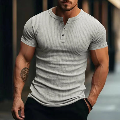 Mens Stylish Stripe Knit T-shirt