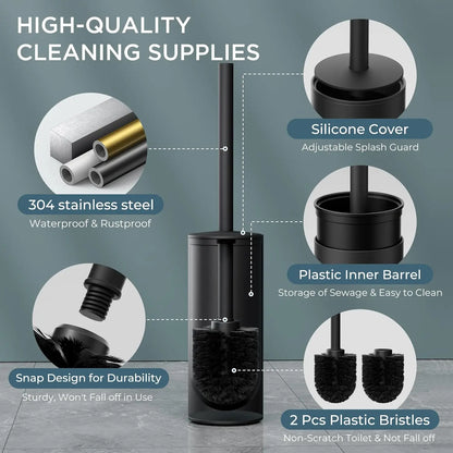 Vertical Matt Toilet Brush Holder Stainless Steel