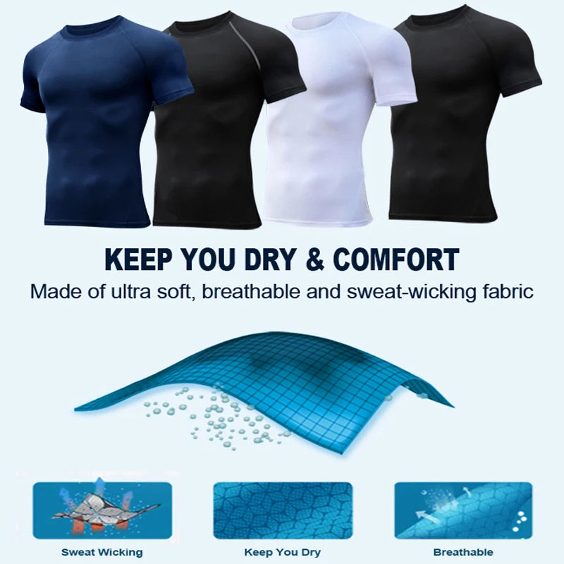 Rash Guard Men's Print Compression Shirts
